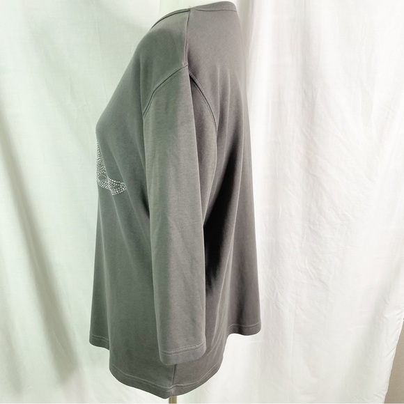 Isaac’s Designs Casuals Silver Metal Stud Rhinestone Cowboy Boots Gray Tee XL - Picture 4 of 7